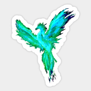 Green phoenix Sticker